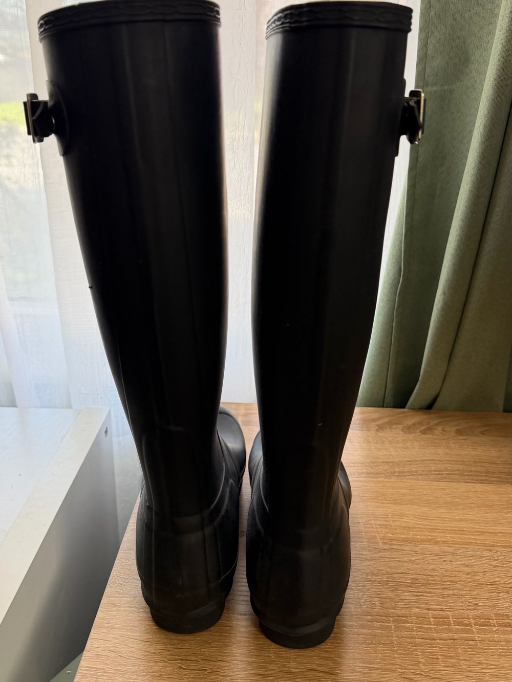 Hunter Black Tall Matte Rain Boots - Picture 3 of 7